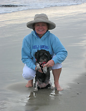 On the beach with my dog